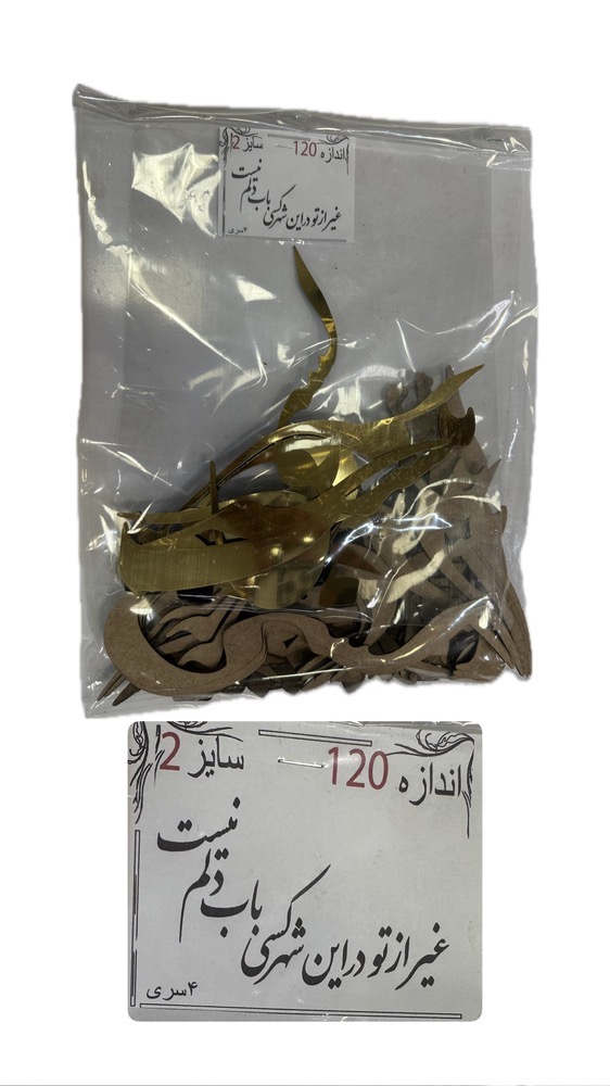 BFECA73E-1C28-49EB-84F9-C5422D6CC1B2 حروف کالیگرافی-غیرازتودراین شهرکسی باب دلم نیست-ایینه ای طلایی - تصویر 1
