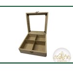 جعبه تیبگ چوبی 4تایی شیشه دار