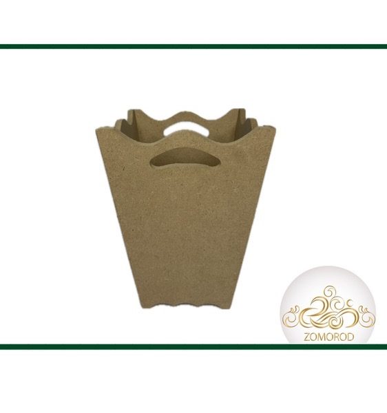سطل اشغال چوبی هلالی کوچک