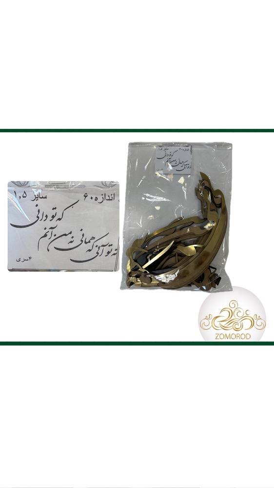 1A5C45EC-4F9A-4EB0-B433-A3A7744DA461 حروف کالیگرافی-ایینه ای-نه توانی که همانی نه من انم که تو دانی - تصویر 1